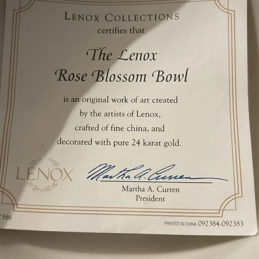 Vintage Lenox Porcelain Bowls Rose Blossom Pattern 5 5”D Ivory 24K Gold Trim
